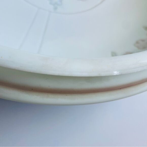 Antique 14" White Satin Glass Opaque Boudoir Ceiling Shade Dome - Picture 11 of 11